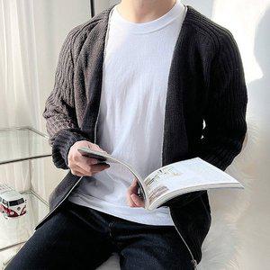 [기타][모로엠] 남자 가성비 브이넥 지퍼 니트가디건 DM-CA-QCHE1001M