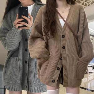 [셀러허브]여성 외출 데일리사무실 간편 아우터 루즈핏 니트 가디건 (S31591564)