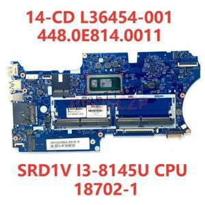 WYORESY HP X360 14-CD 노트북 마더보드 18702-1 L36454-601 I3-8145U CPU