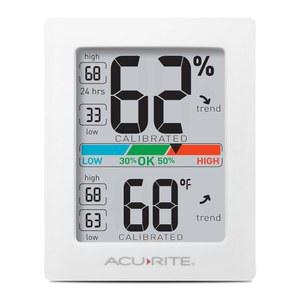 온도 게이지 및 습도 게이지가 있는 AcuRite 습도계 실내 디지털 온도계, 온도계 편안 척도, 3 x 2.5 인치, 흰색(01083M)