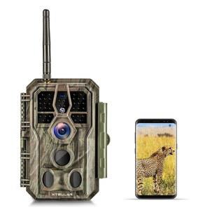 Xtellar 트레일 카메라 WiFi 32MP 1296P IP66 방수 기능과 선명한 야간 시야 사냥 정찰 범위 제어 야생 동물 연구를 위한 3개의 패시브 적외선 모션 센서 카모 브라운