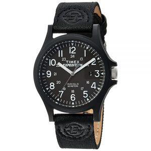 미국직배)Timex 익스페디션 아카디아 남성용 손목시계 블랙 가죽/나일론 스트랩 (TW4B08100)_475663