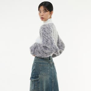 뜨개 짜임 컬러믹스 볼레로 가디건 AP4KGA51