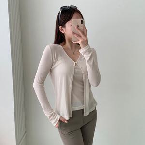 시스루 세로 라인 가디건 나시 세트