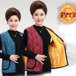 레트로 조끼 어머님융기모조끼 융털 김장조끼 겨울