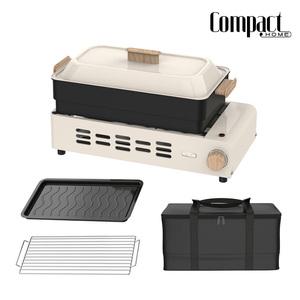 컴팩트홈 멀티 전기그릴 3in1 전골&구이 그릴판 석쇠 보관가방 세트