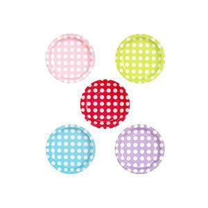 도트무늬접시 7인치18cm(6개입) 땡땡이파티접시 빅도트종이접시 파티용품 홈파티/생일파티/상차림/돌잔치