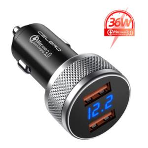 퀄컴 QC3.0 전압표시 듀얼 USB 초고속 충전기 차량용 시거잭 고속충전