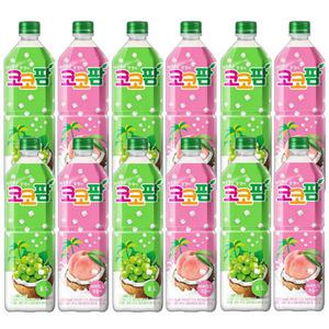 코코팜 피치핑크 복숭아 1L 6개 + 포도 1L 6개(합 12개)