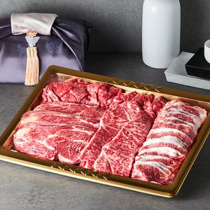 [품질포장]1++ 한우 선물세트 패밀리한상 800g (등심 채끝 차돌박이 안심 갈비살 살치살)