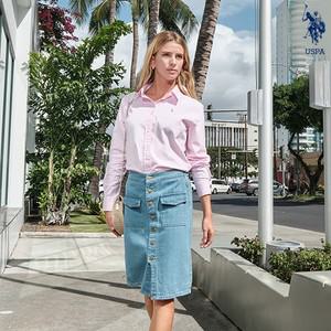 [U.S. POLO ASSN.]24SS womens stretched oxford shirts