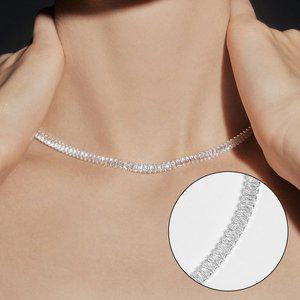 [디일공이]Silver925 바게트 테니스 레이어드 목걸이
