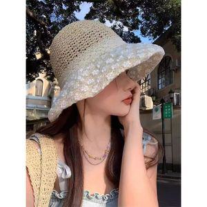 레이스 여리 여름 모자 해변 여행 비치 바캉스 자외선차단 밀짚 휴양지 버킷햇 챙넓은 썬캡