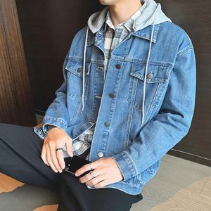[RGK95030]남성 오버핏 후드 트러커 데님자켓 캐주얼