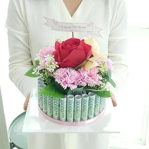 [XBF128O0]플라워케익용돈박스 30 핑크 어버이날 생신