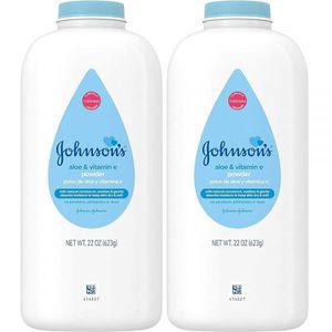 Johnson's Baby 천연 유래 옥수수 전분, 알로에 및 비타민 E가 함유된 파우더, 섬세한 피부용, 저자극성,