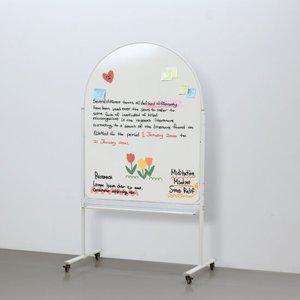 아치형 이동식 양면자석화이트보드 900x1200mm 화이트색상