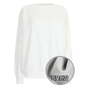 [하프클럽/샵앤]국산 여성 보트넥 속기모 방한 맨투맨 티셔츠 DAI-WSH-20239-화이