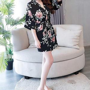 [JHP28616_51CW]화려한 플라워 타올가운 패턴 샤워가운
