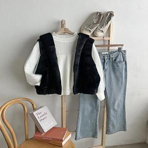 여자 FW 보드라운 FUR 집업 후디 밍크퍼 베스트_3