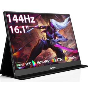 핫예 16.1인치 144HZ 휴대용 게이밍 모니터, 1080P FHD 모니터 USB C HDMI 외장 디스플레이 HDR IPS 여행 스마트 커버 및 스피커, 노트북, PC, MAC, 스위치, PS5/4, XBOX용 두 번째 화면
