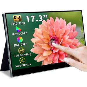 마게독 17.3인치 4K 터치스크린 휴대용 모니터, UHD 100% P3 모바일 모니터 지원 MPP 스타일러스 HDR IPS 아이 케어 게임 디스플레이 USB C 미니 HDMI, PS4 /5, 스위치, 노트북, MAC용