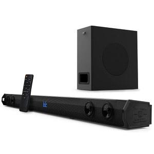 PyleUsa 2.1 채널 TV 사운드바 스피커 - 무선 블루투스 500W 35인치 홈 시어터 스테레오 시스템 w /서브우퍼, HDMI-ARC, 광학, USB, AUX, 리모컨 PSBV28HB