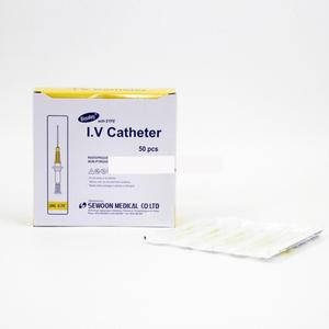 50개 세운메디칼 24G 0.75인치 IV 정맥 카테터 인퓨전백 연결줄 써브크라비안 조영제연결세트