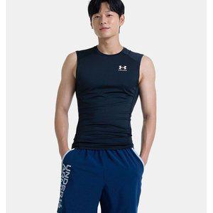 갤러리아 [언더아머] 남성 HeatGear 컴프레션 슬리브리스 나시 티셔츠 1361522-00