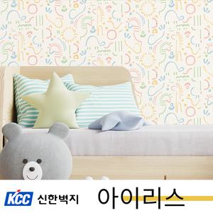 KCC 신한 아이리스 합지벽지 두들/ 장폭 1롤 아이방 어린이 포인트벽지. 친환경벽지 인테리어 홈데코 이사