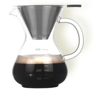 모닝루틴 열저항유리 용량표시 커피서버 세트 (400ml 핸들)