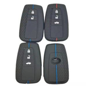 차키케이스 Toyota Prius Camry Corolla Avalon CHR RAV4 랜드 크루저 Prado 실리콘 자동차 커버 액세서리 고무 케이스 보호