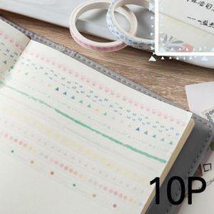 다이어리 꾸미기 파스텔 패턴 마스킹 테이프 10P