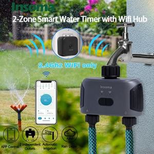 급수타이머 Insoma 자동 워터 타이머 Wifi Hube 2 콘센트 정원 관개 급수 시스템 스프링클러 프로그래머 도