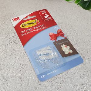 코맨드 투명 훅 소 2개입(제한하중 450g)/가방/걸이/방문/옷걸이/접착식후크/도어/후크/벽걸이/욕실/매직