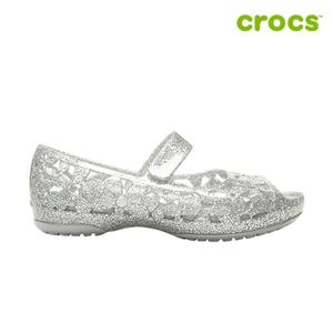 [크록스 정품] 이사벨라 플라워 플랫 아동샌들 205461-040