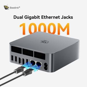 Beelink EQR6 R5 6600H 미니 PC DDR4 16GB RAM 500GB PCIE 4.0 SSD WiFi6 BT5.2 4K HD Dual1000M LANS 데스