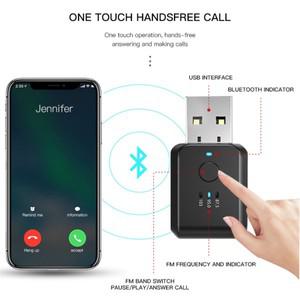 차량용 블루투스 5.1 송신기 수신기, 핸즈프리 통화, 미니 USB 전원 자동차 키트, 무선 오디오, FM01