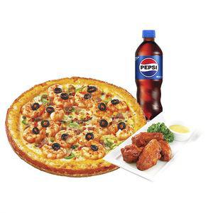 미스터피자 쉬림프골드M+핫윙4+콜라500ML