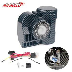 12V 200W 카본 달팽이 자동차 오토바이 바이크 트럭 화물차 요트 보트 SUV에 릴레이와 소형 슈퍼 450HZ 공기