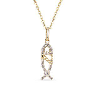 [도로시] 14k 럭키피쉬 랩 다이아몬드 펜던트