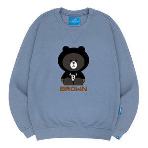 엘라모 기모M 브라운베어 맨투맨 남녀공용 빅사이즈 S~4XL