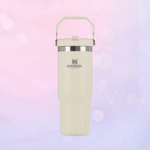 스탠리 손잡이 텀블러 아이스플로우 플립 스트로 크림 887ml