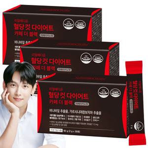리얼메디온 혈당컷 다이어트 카페 더 블랙 3박스 아메리카노맛 설탕당류ZERO 바나바잎 가르시니아 캄보 지아 추출물 체지방감소 보조제 커피맛 혈당케어 컷타임