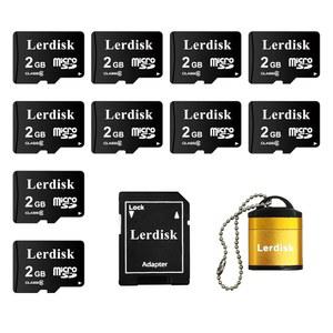 Lerdisk 팩토리 도매 마이크로 SD 카드 2GB 팩 10개, 공인 라이선스(2GB)에서 생산한 어댑터 포함 벌크 마이크로SD