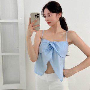 [옷자락]여자 배꼽티 언더붑 페스티벌룩 꼬임 포인트 끈나시_P343376229