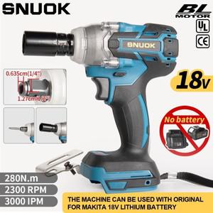 호환SNUOK 배터리리스 충전기 280N.M 브러시리스 렌치 12 14 홈 DIY 자동차 수리 도구 MAKITA 18V 리튬