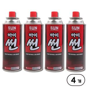 하이썬 부탄가스 220g 4개 파열방지기능 국민연료 가정용 낱개 캠핑