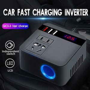 범용 차량 장착 인버터  전력 변환기 블랙 12V 24V-110V 220V 1 PC