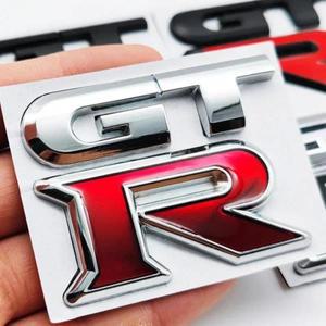 자동차 용품 1pcs 3D GTR 엠블럼 금속 자동차 로고 사이드 배지  장식 후면 트렁크 스티커 링 액세서리 닛